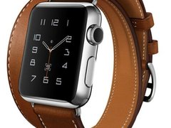 Curea iUni compatibila cu Apple Watch 1/2/3/4/5/6/7, 42mm, Double Tour, Piele, Maro