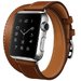 Curea iUni compatibila cu Apple Watch 1/2/3/4/5/6/7, 42mm, Double Tour, Piele, Maro